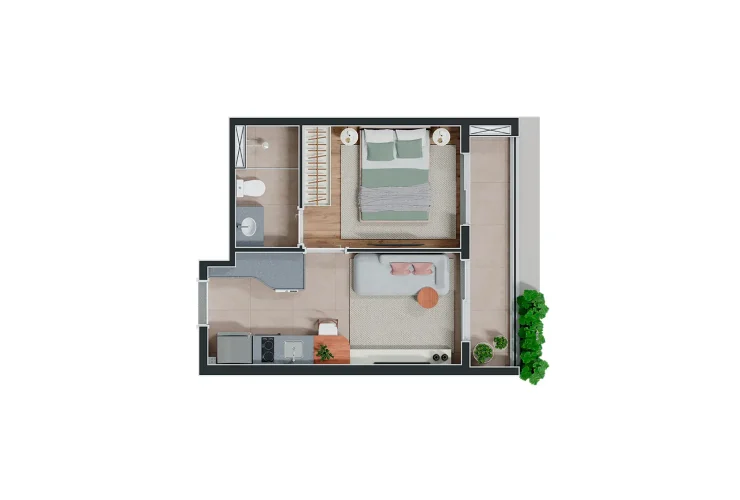 Studio, 1 ou 2 Dorms. | 1 Dorm. 31m²