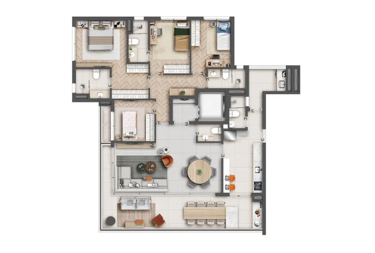 Studio e 4 Dorms. | 4 dorms, - 167m² 2 suítes 2 vagas