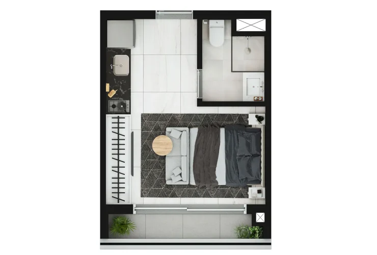Studio e 4 Dorms. | Studio - 24m² Final 23 e 25