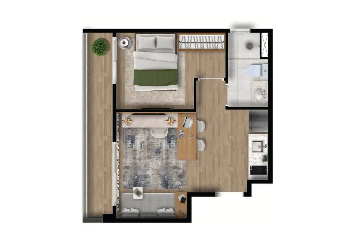 Studio e 1 Dorm. | 1 Dorm. - 33m²