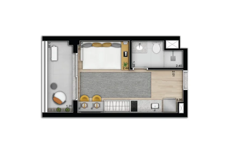 Studio e 1 Dorm. | Studio residencial