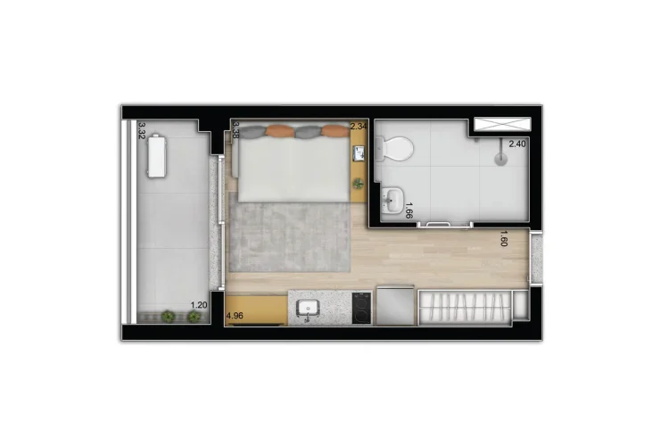 Studio e 1 Dorm. | Studio - 24m²
