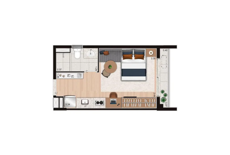 Studio e 1 Dorm. | Studio Residencial