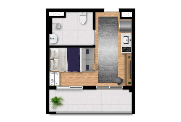 Studios, 1 e 2 Dorms. | Studio NR - 30m²