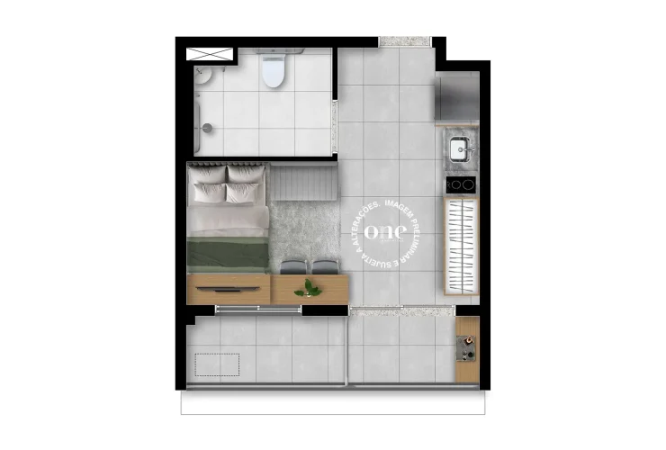 Plantas - Studio e 1 Dorm. | Studio Flat Nr 31m²