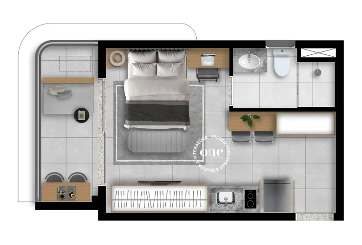 Plantas - Studio e 1 Dorm. | Studio Residencial 30 m² - Final 15