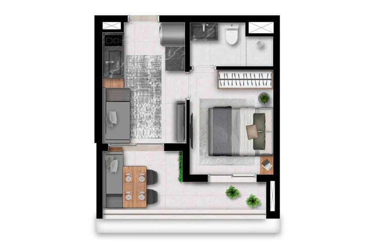 Studio, 1 e 2 Dorms. | 1 Dorm. - 30m2