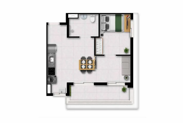 Studio, 1 e 2 Dorms. | 1 Dorms. NR - 47m²