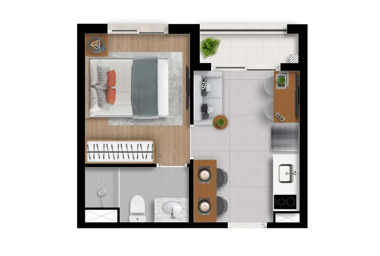 Studio, 1 e 2 Dorms. | 1 Dorm. Tipo A Final 8